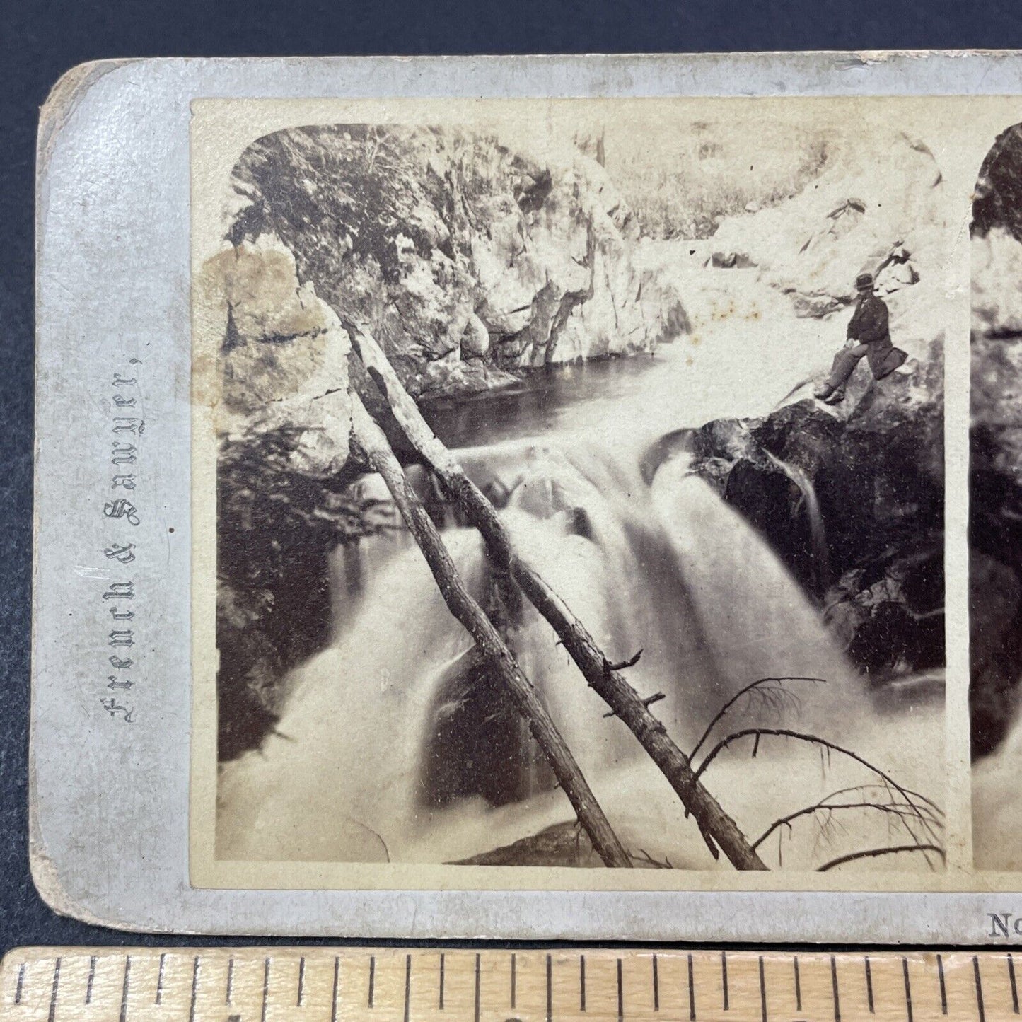 Antique 1860s JA French In Marlborough New Hampshire Stereoview Photo Card V2126