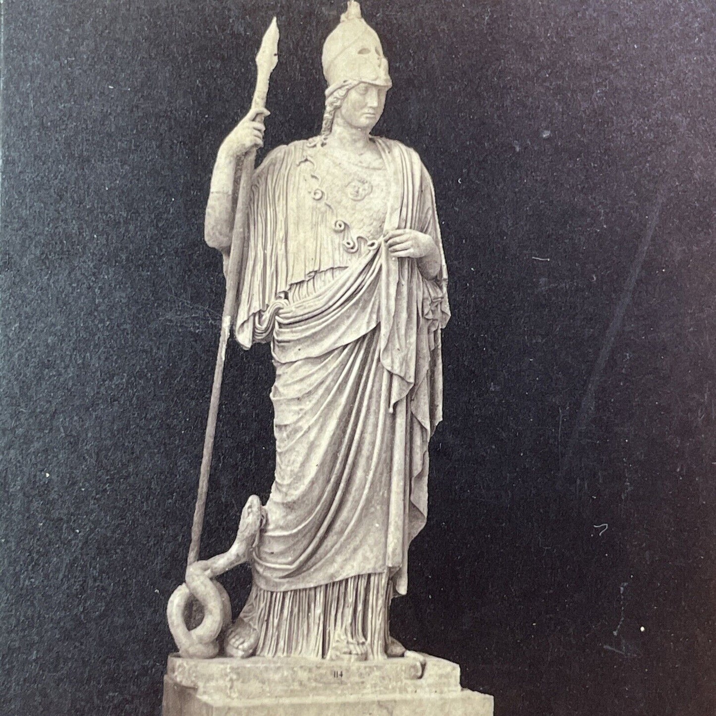 Sculpture of Athena Stereoview Monaldini & Calisti Antique c1870s Y016