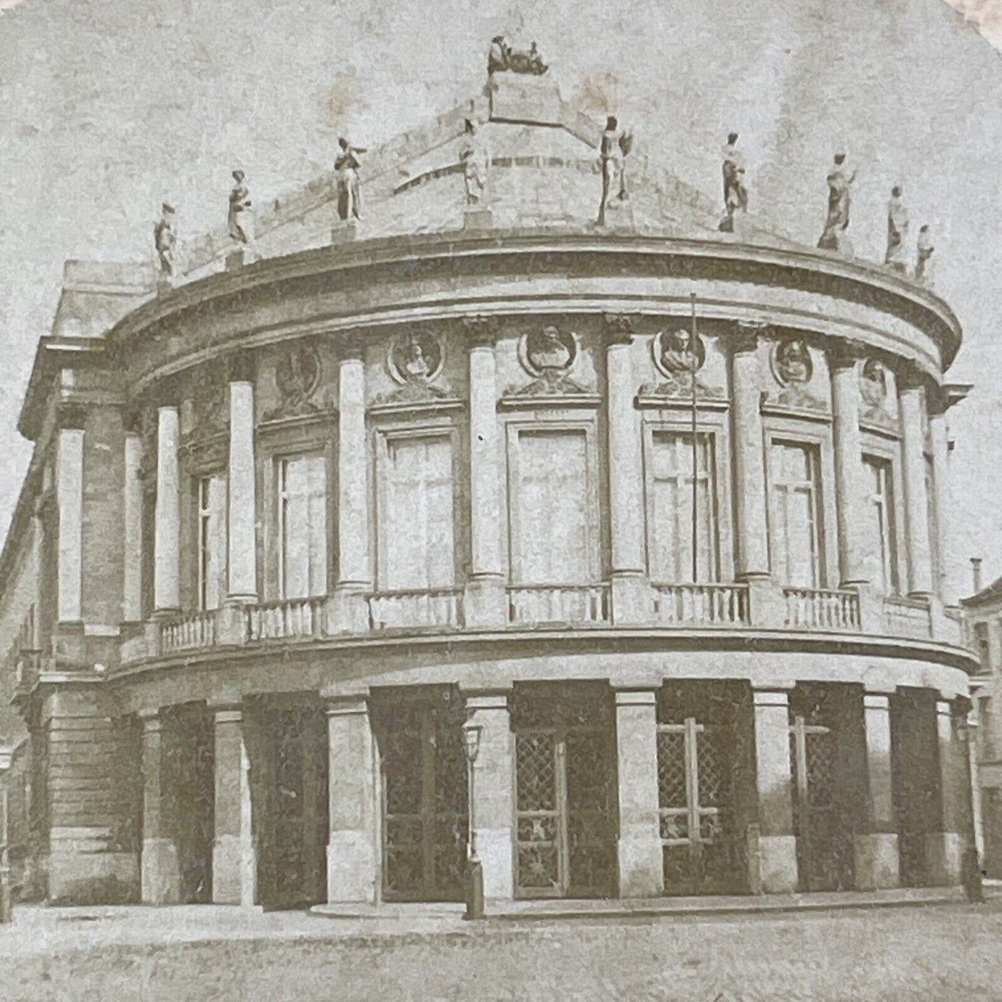 The Bourla Theater Antwerp Belgium Stereoview Antwerpen Antique c1855 Y1015