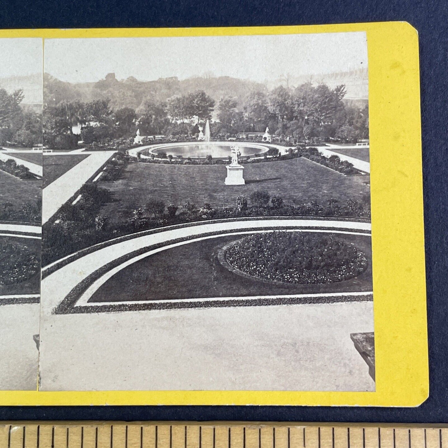 Tuileries Fountain And Garden Stereoview Paris France Antique c1870 X3597