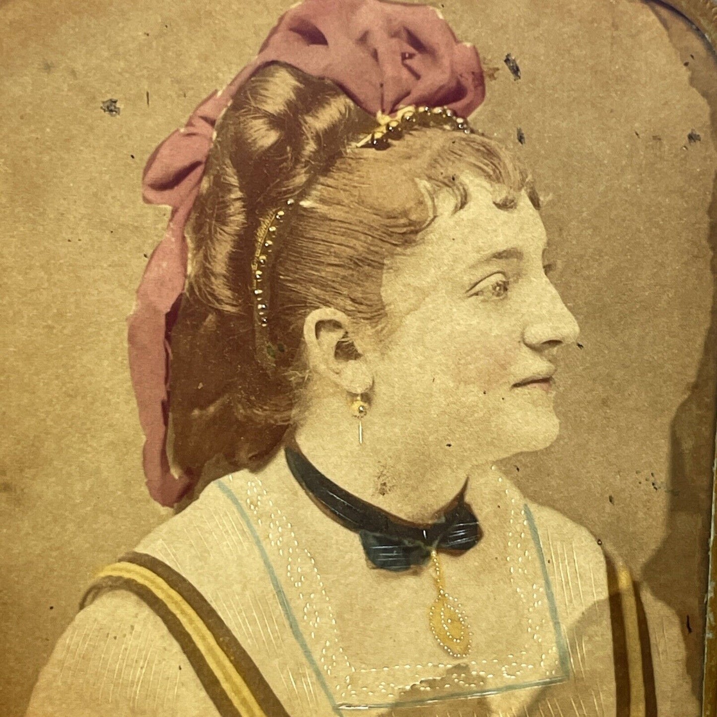 Actress As Mademoiselle Duclos Stereoview French Tissue Antique c1860s XT2109