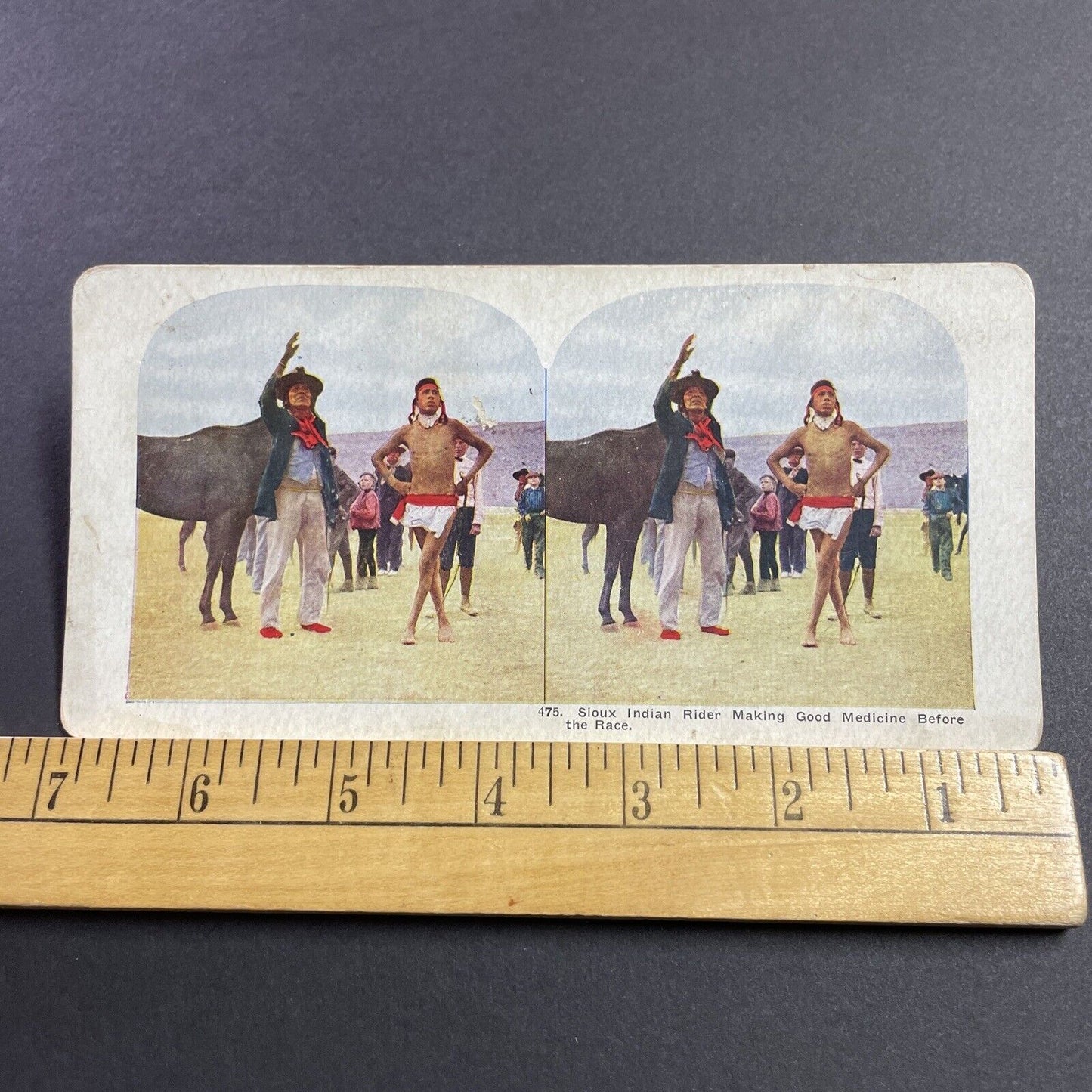 Antique 1905 Making Good Medicine Sioux Native Indian Stereoview Photo Card 2233