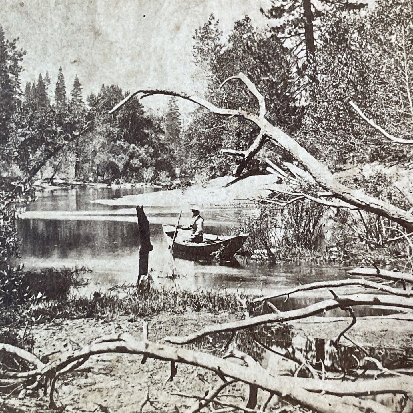 Merced River Yosemite CA Stereoview E&HT Anthony Antique c1870 X3625