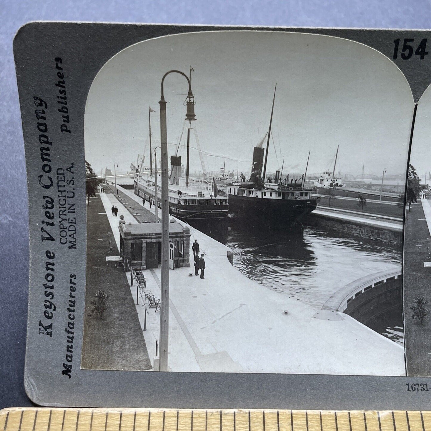 Antique 1916 Powell Stackhouse Freighter Ship Panama Stereoview Photo Card P2423