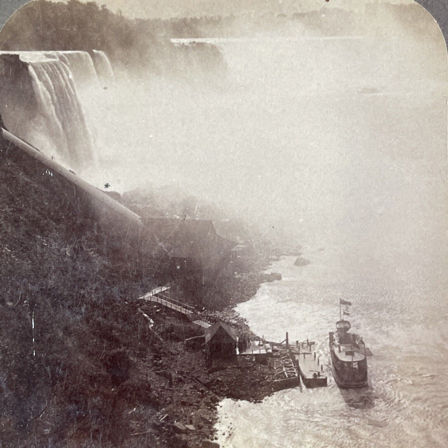 Maid of the Mist at Steamer Dock Stereoview Strohmeyer Antique c1902 Y1780
