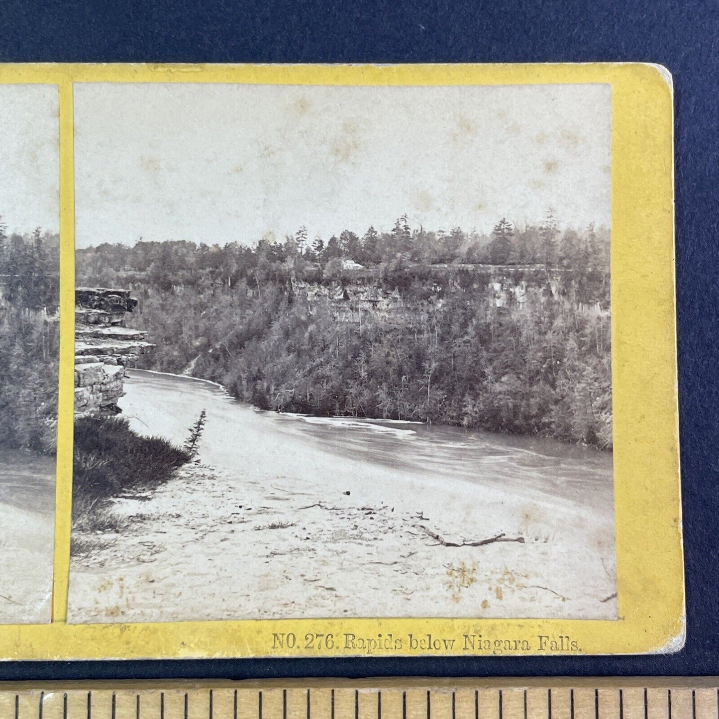 Niagara River Lower Gorge Rapids Stereoview B.W. Kilburn Antique c1870s Y2488