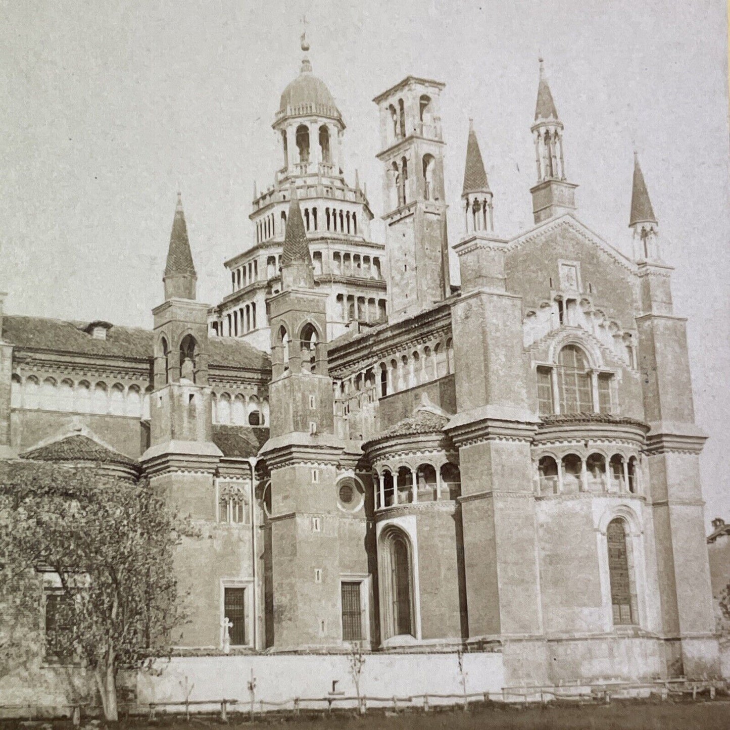 Certosa di Pavia Monastery Stereoview Lombardy Italy Antique c1865 X1360