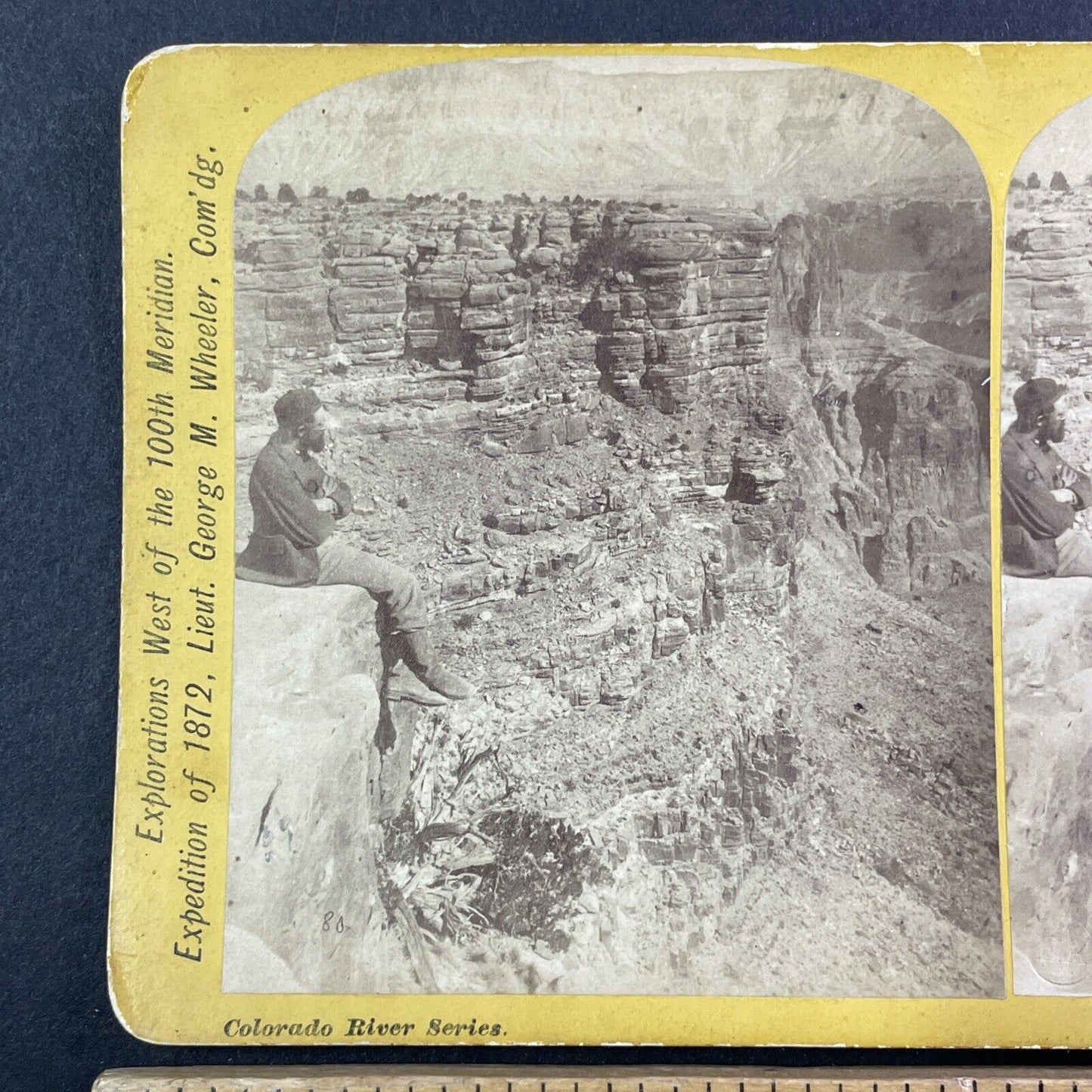 George Wheeler Survey Self-Portrait Stereoview Shivwits Plateau Arizona c1872