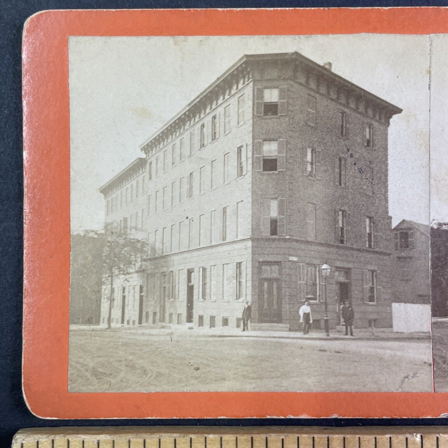 H.E. Sharp's Photography Studio 35 Hanover Street Boston Stereoview c1867 X1925