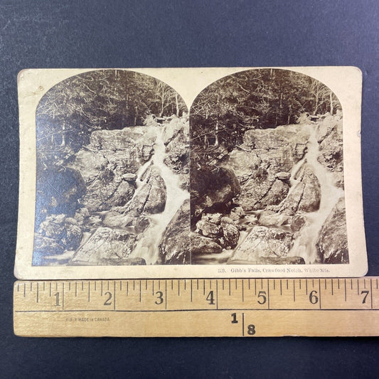 Gibb's Falls New Hampshire Stereoview BW Kilburn Photo Card Antique c1880 X856