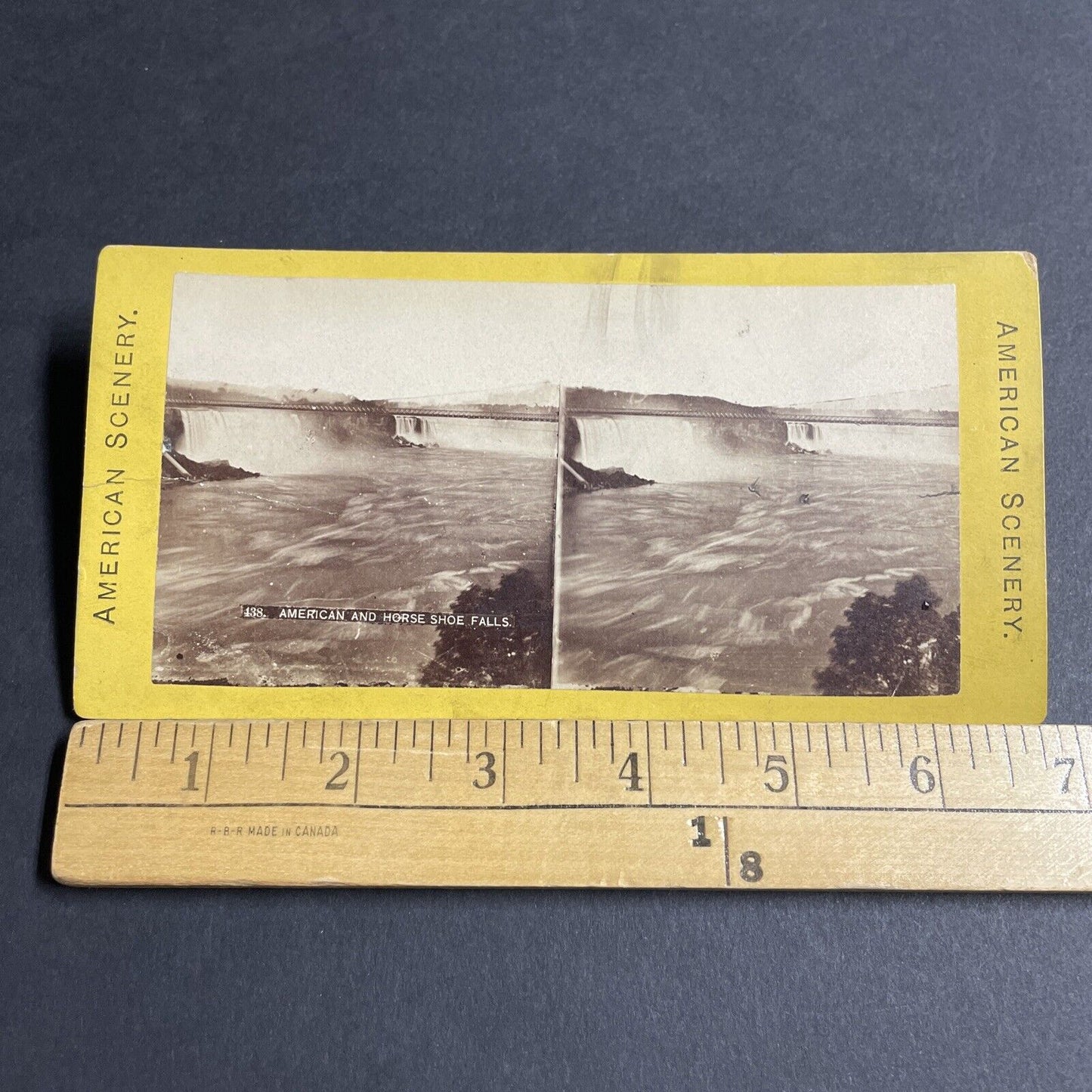 Antique 1870s Niagara River & Niagara Falls Stereoview Photo Card P4780