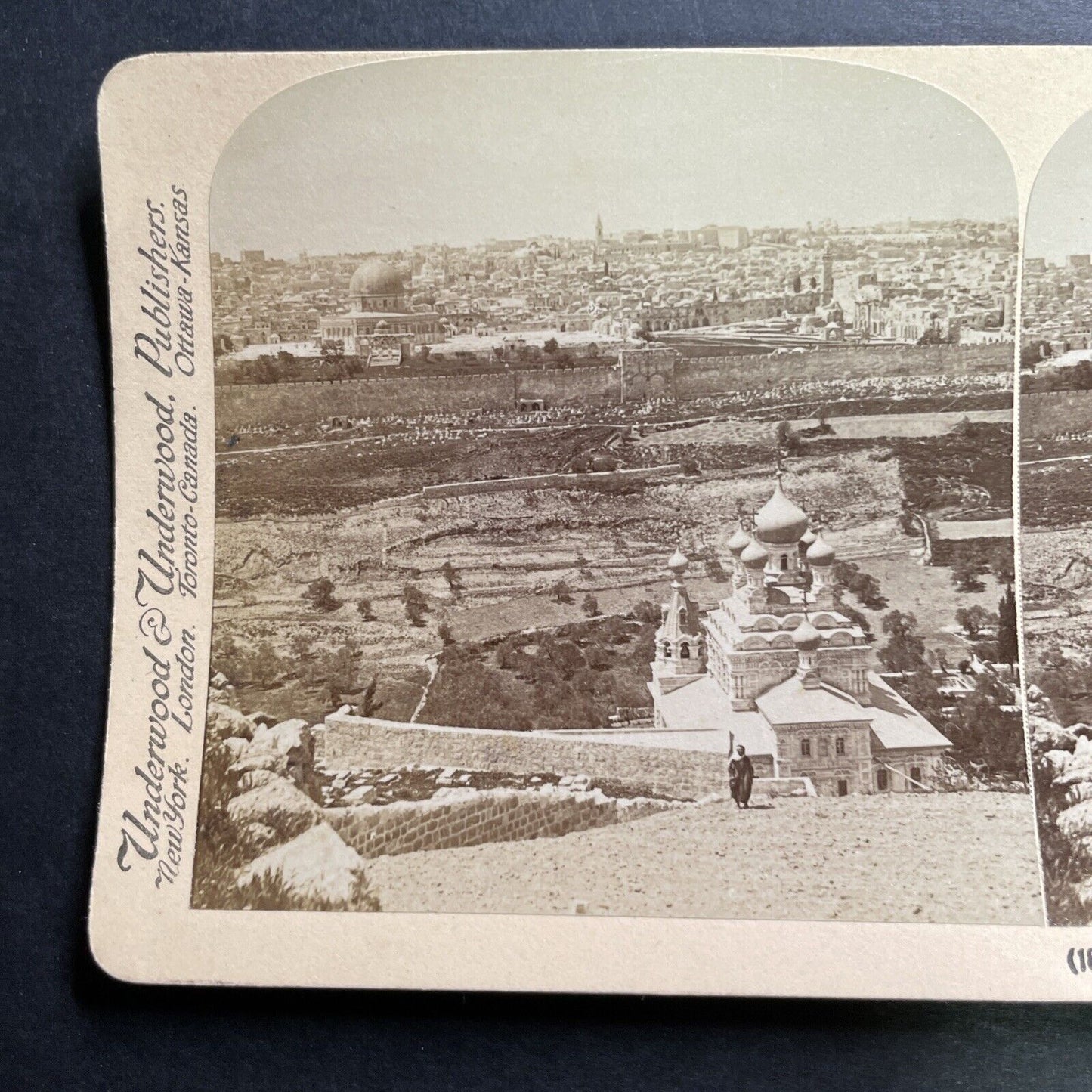 Antique 1899 Jerusalem Israel Palestine Skyline Stereoview Photo Card P1380