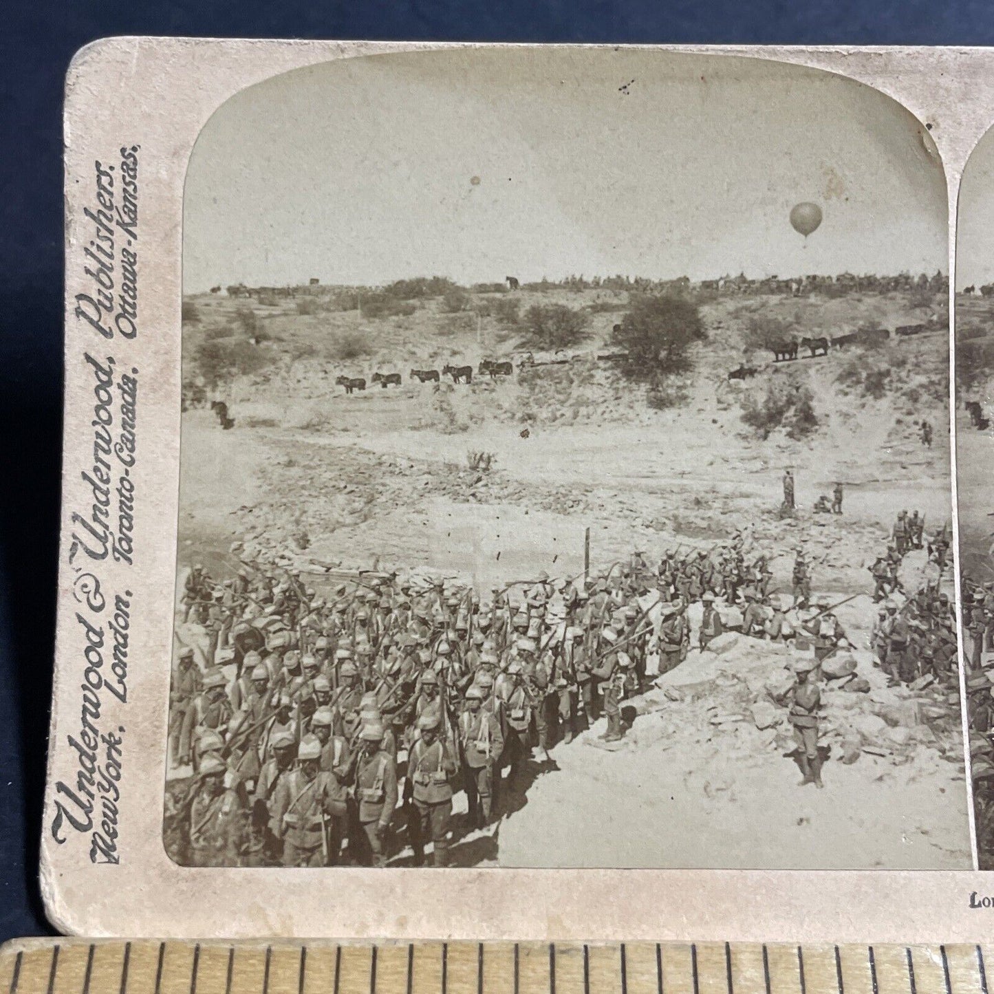 Antique 1902 English Army Attacking Boers Boer War Stereoview Photo Card P5572