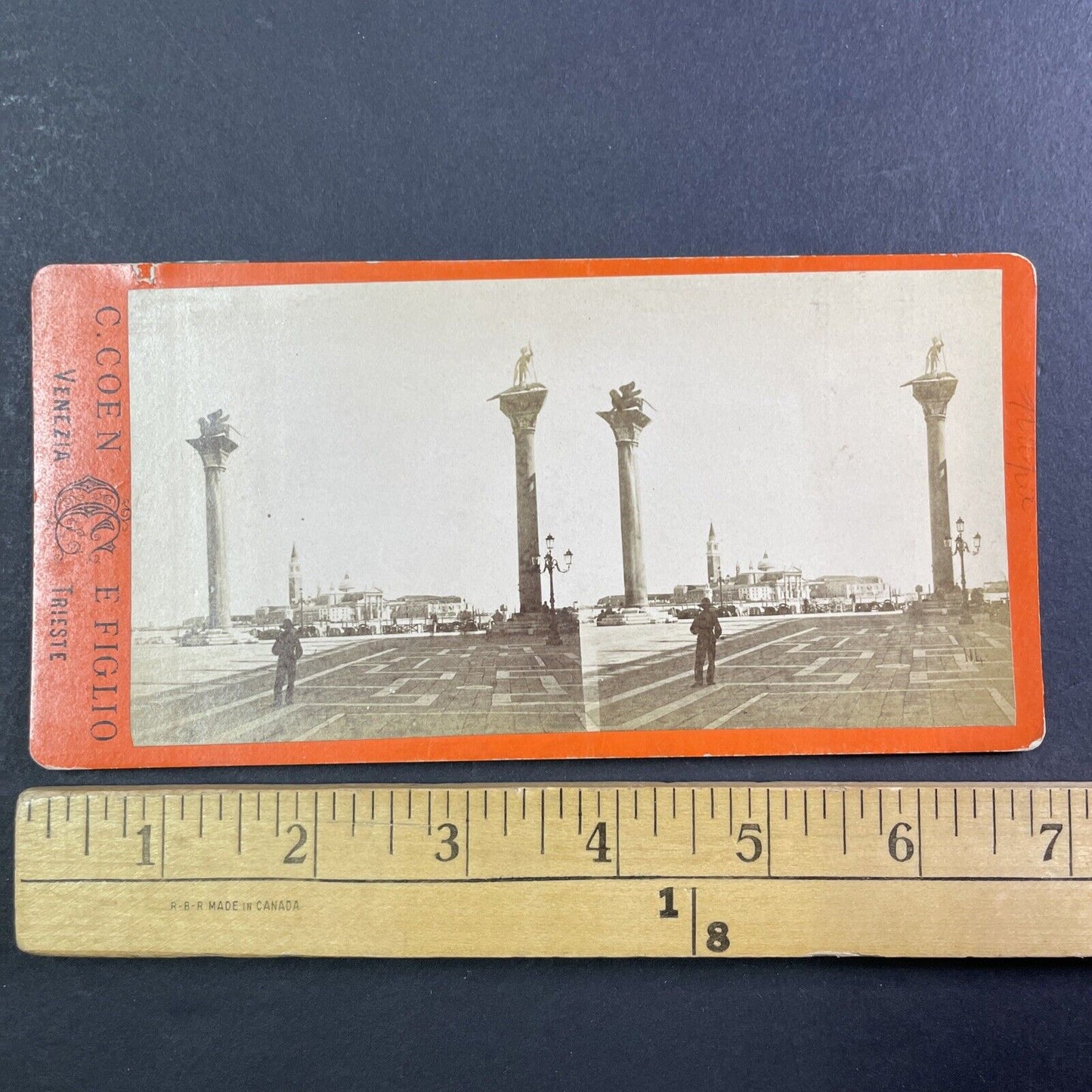 Piazetta Open Square Venice Stereoview C. Coen E. Figlio Antique c1865 X3752