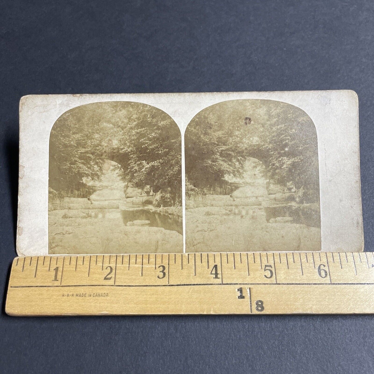 Antique 1850s West Burton Falls Cauldron Yorkshire UK Stereoview Photo Card 4179