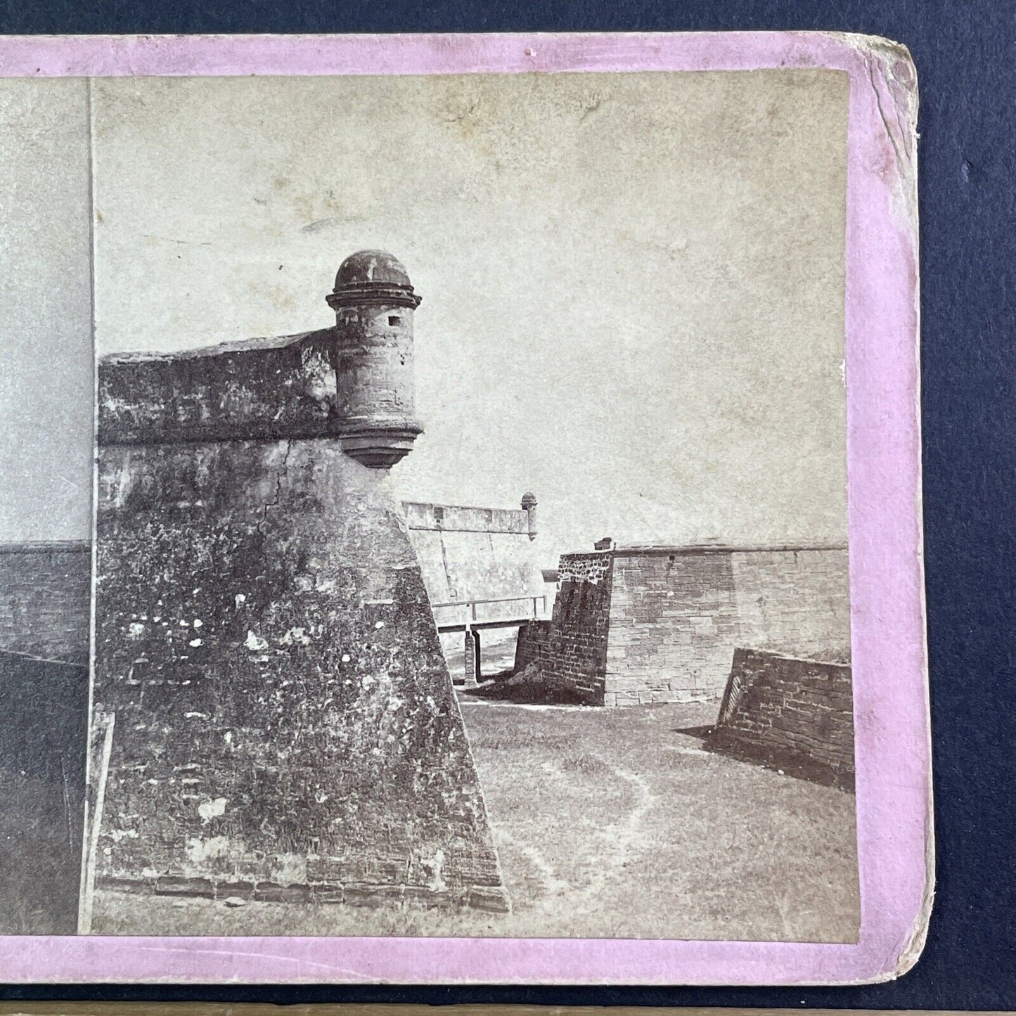 Fort Marion Moat St. Augustine FL Stereoview O. Pierre Havens Antique 1870s Y087