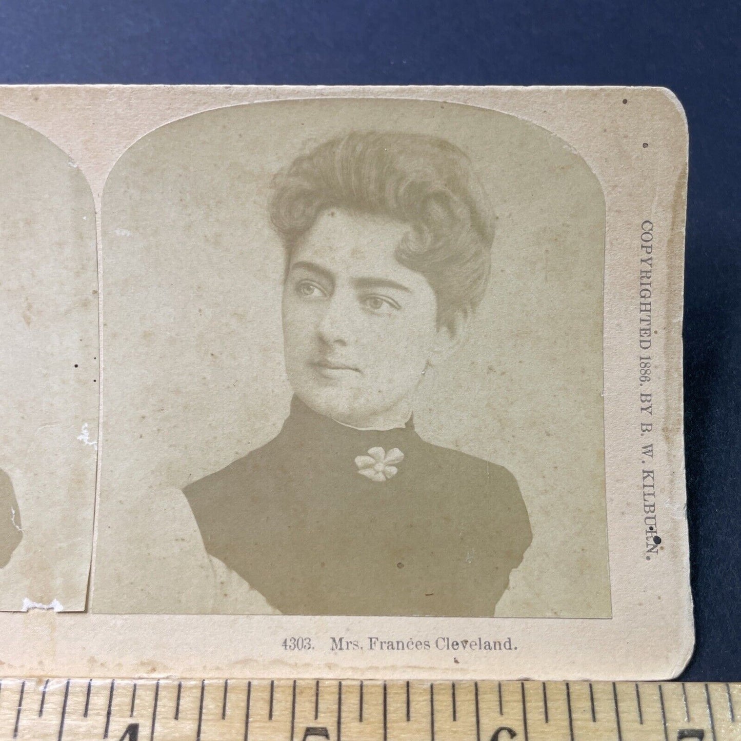 Antique 1886 Mrs Frances Cleveland First Lady Of USA Stereoview Photo Card P3079