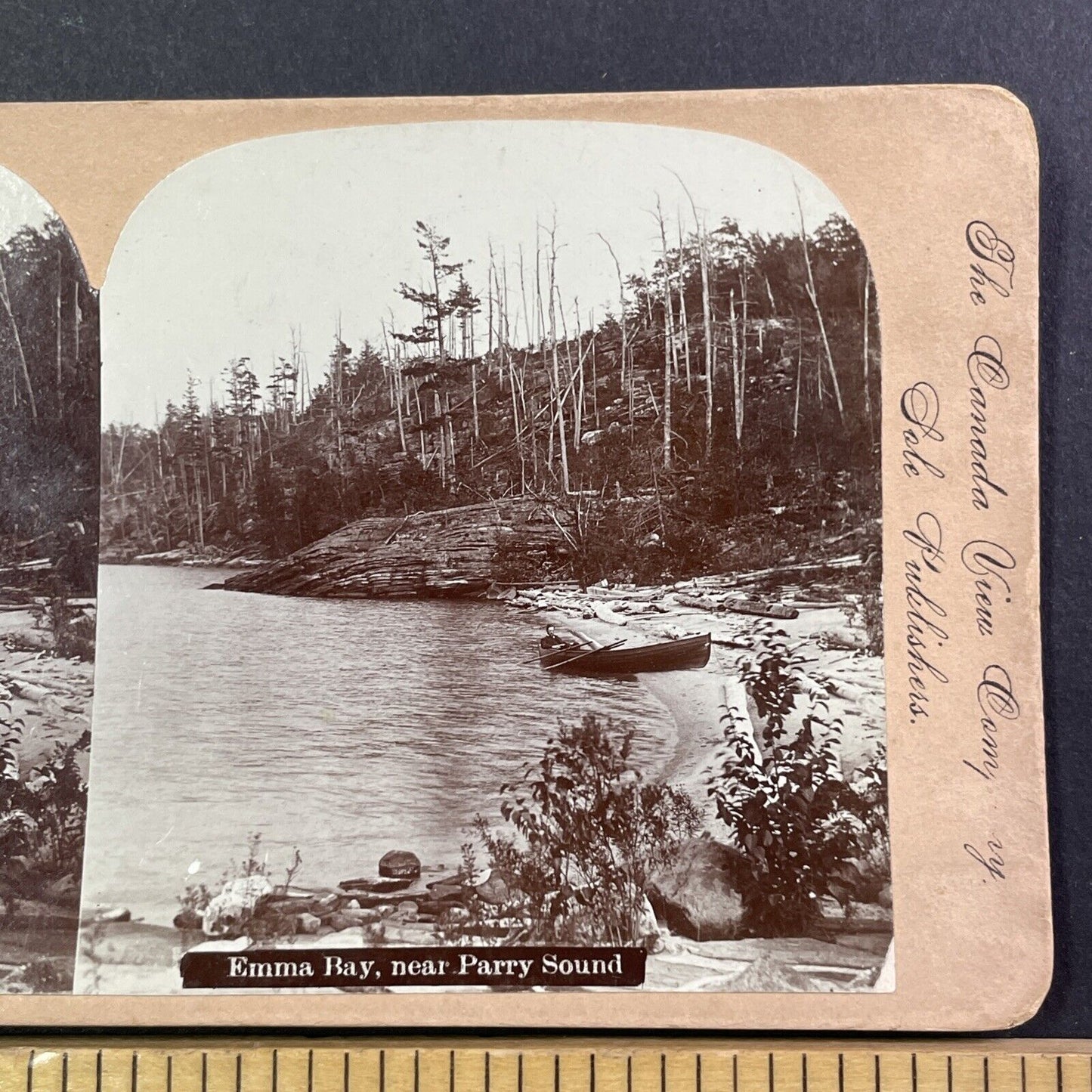 Hay Bay Parry Island near Parry Sound Ontario Stereoview Antique c1899 Y482