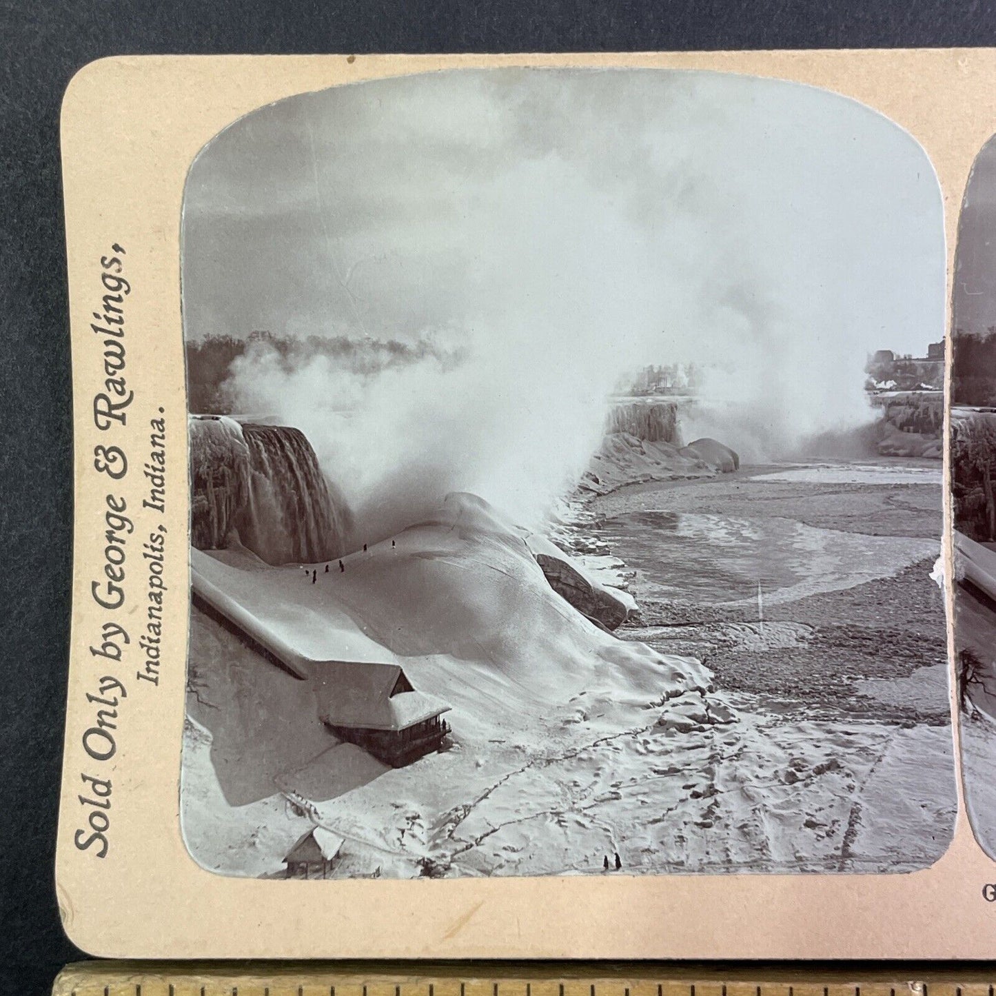 Niagara Falls Covered Stairs Stereoview George and Rawlings c1901 Y1455