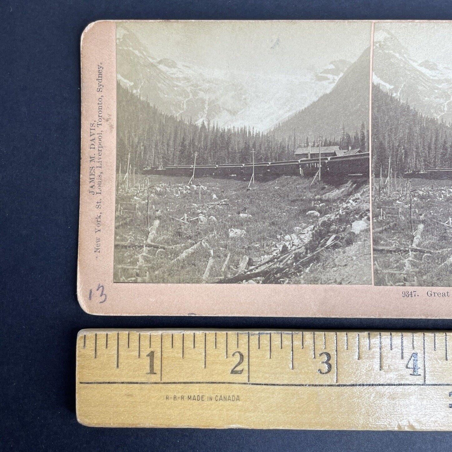 Antique 1894 Canadian Pacific Railway In BC Mountains Stereoview Photo Card P894