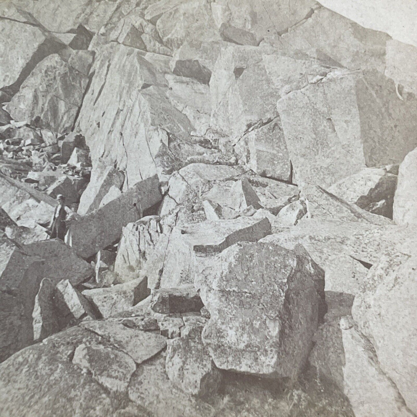 J.A. French Standing Atop Mount Monadnock Stereoview New Hampshire c1870s Y876