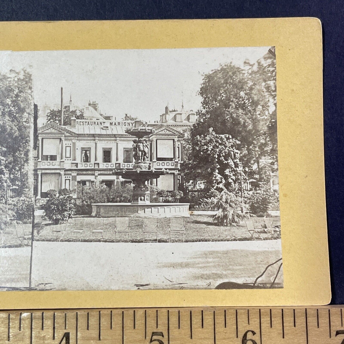 Restaurant Marigny Paris Stereoview Joseph Ward Antique c1870 X2793