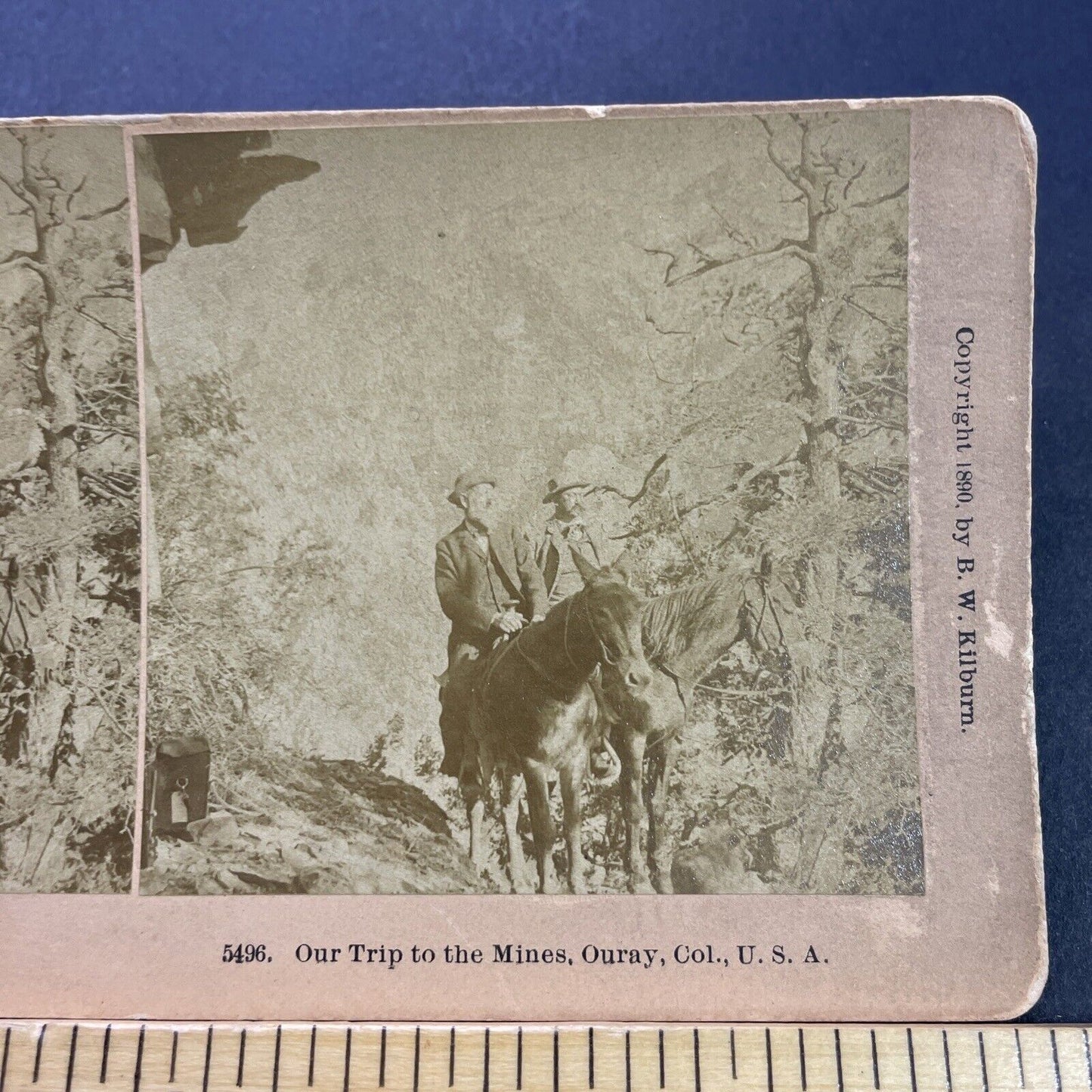 Antique 1890 Silver Miners Mining Ouray Colorado Stereoview Photo Card P3523