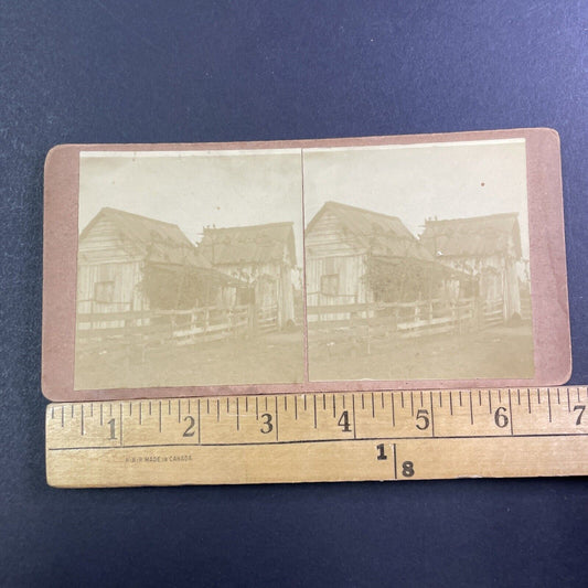 Hermit Shack Stereoview Very Poor Family Home Antique c1890 X1810