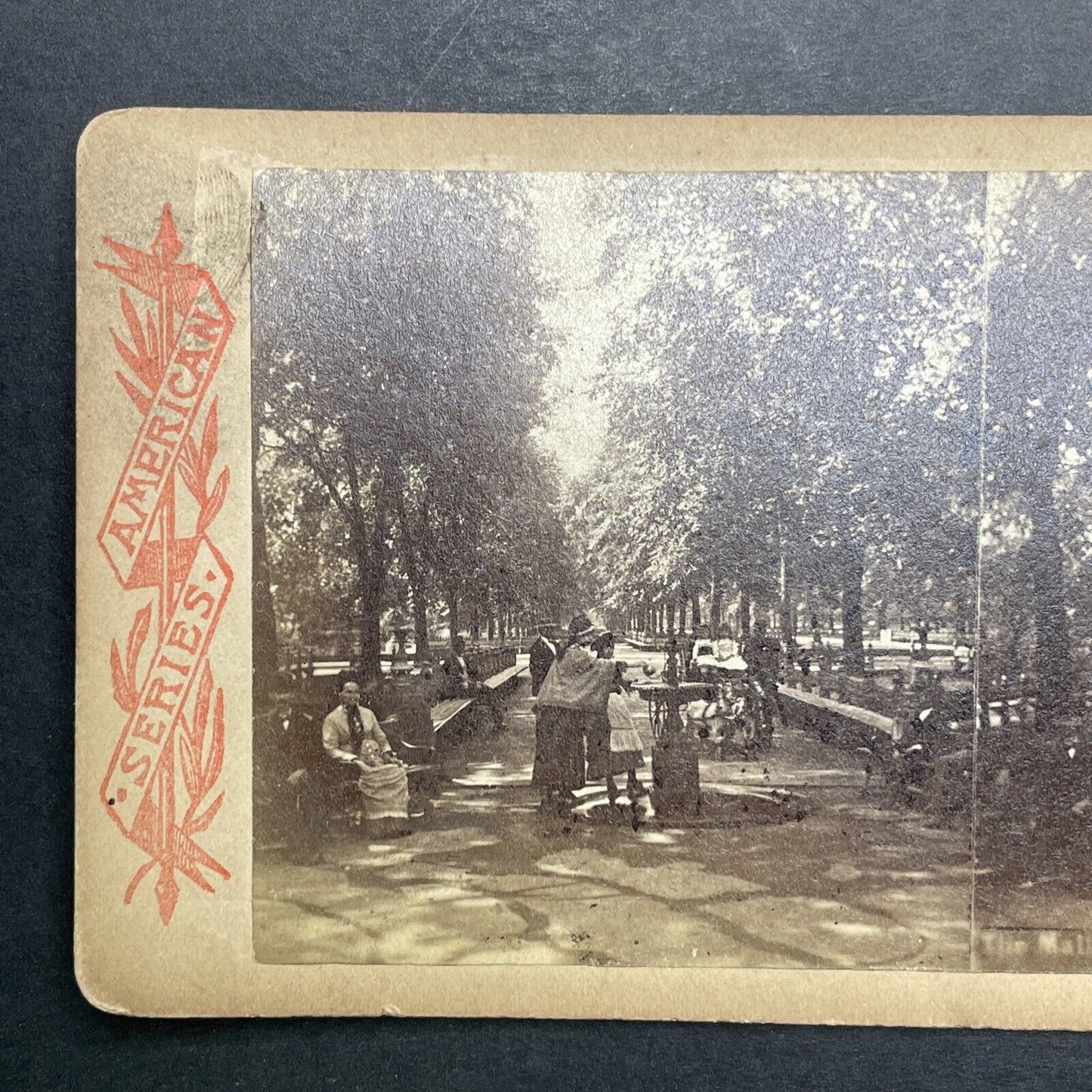 Antique 1860s Central Park Mall Manhattan New York Stereoview Photo Card P1170