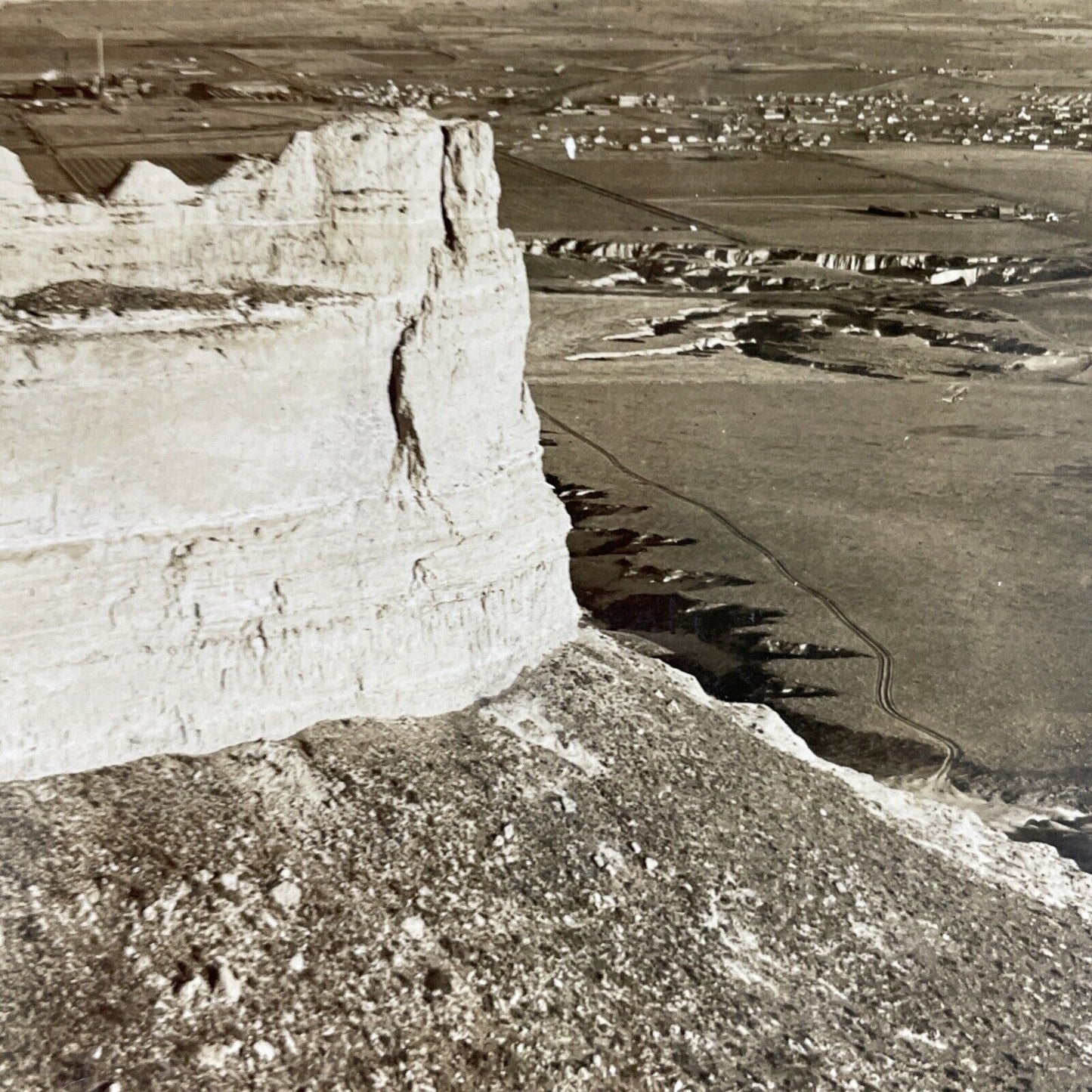 Antique 1910s Scotts Bluff Nebraska Town View Stereoview Photo Card P3718