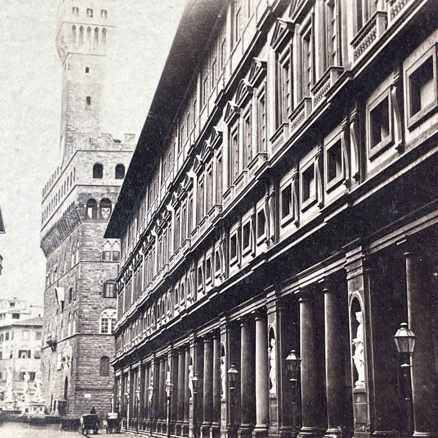 Uffizi Galleries Stereoview Florence Italy Antique c1870 X4231