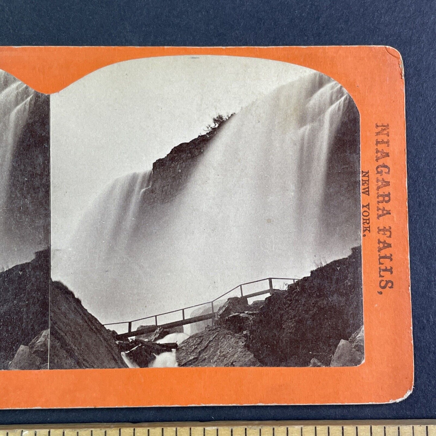 Whirlwind Bridge Niagara Falls NY Stereoview George Barker Antique c1870s Y2467