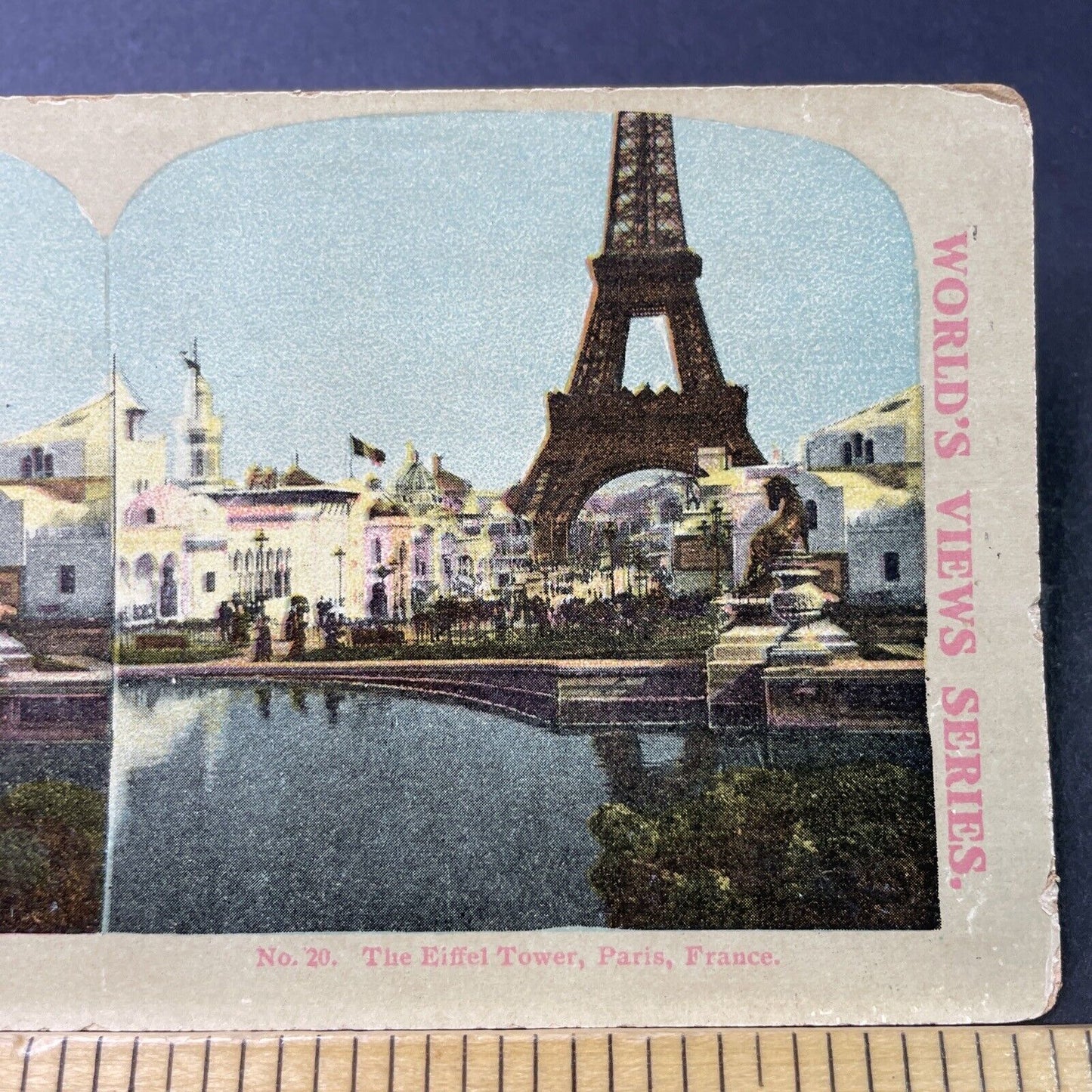 Antique 1890s Eiffel Tower In Paris France Stereoview Photo Card P3030