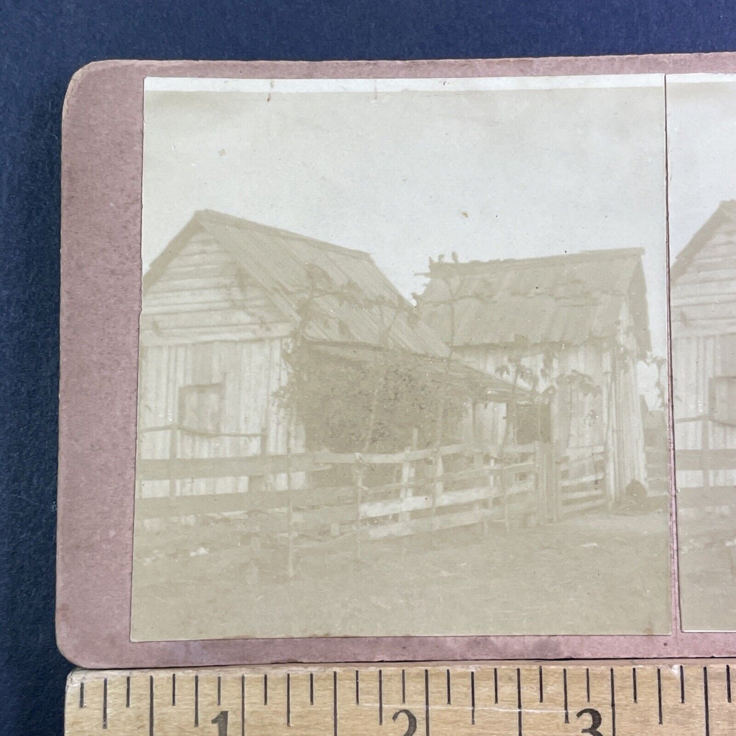 Hermit Shack Stereoview Very Poor Family Home Antique c1890 X1810