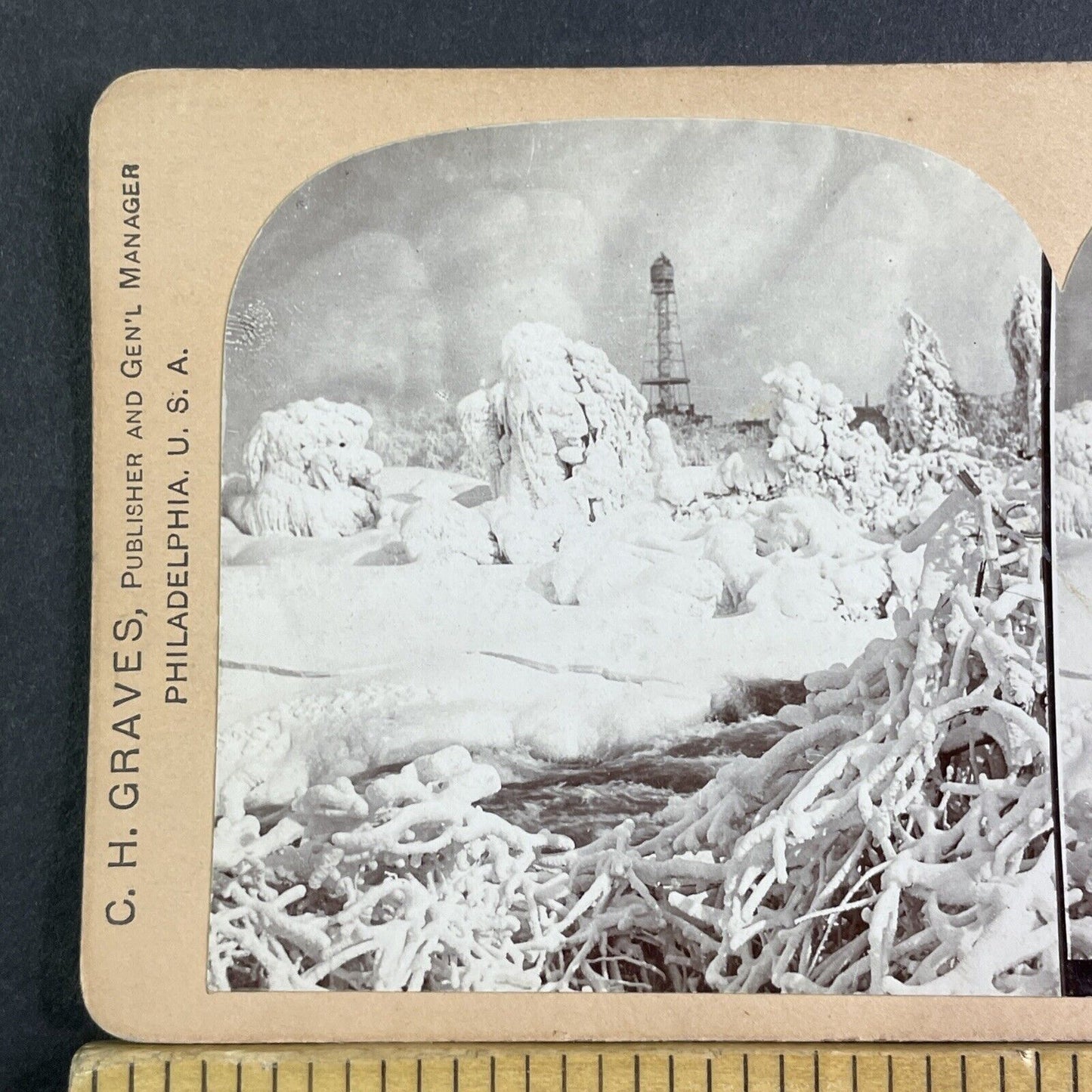 Observation Tower Luna Island New York Stereoview Antique c1898 X3183