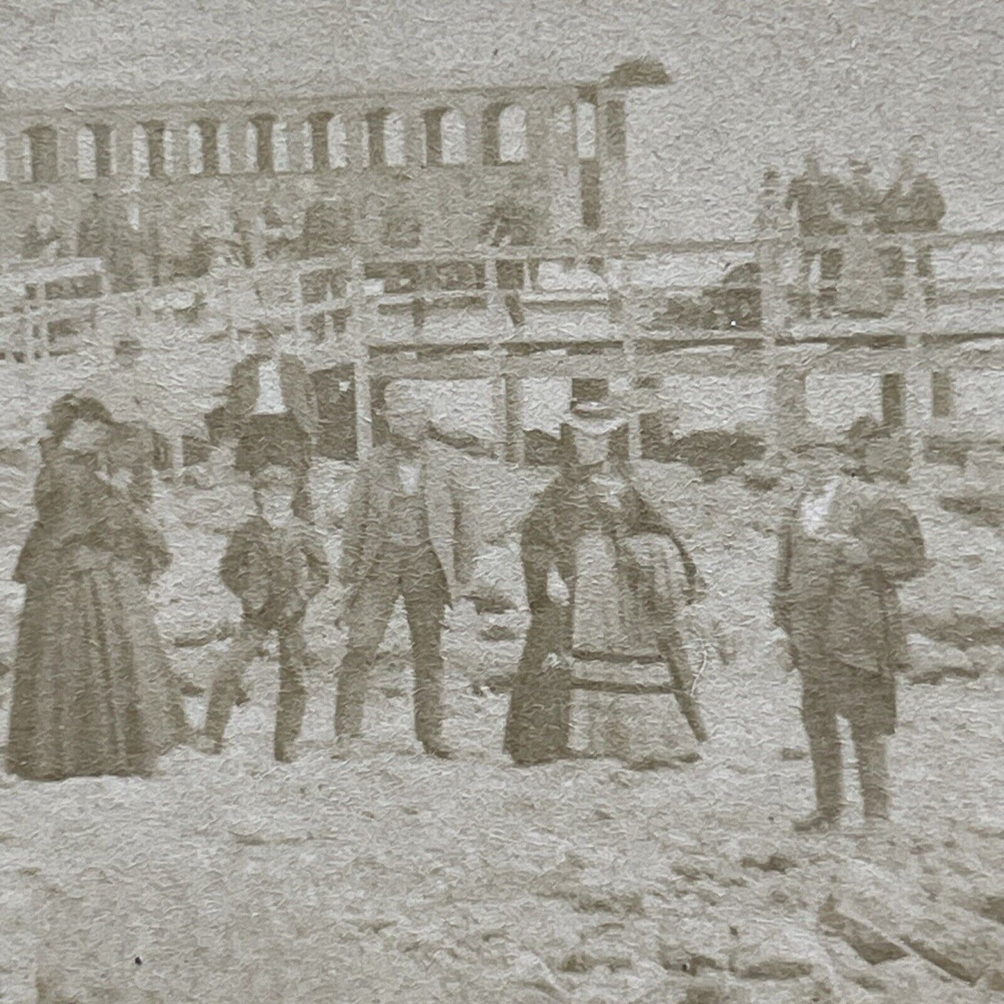 Antique 1870s Train Station Top Of Mt Washington NH Stereoview Photo Card V3585