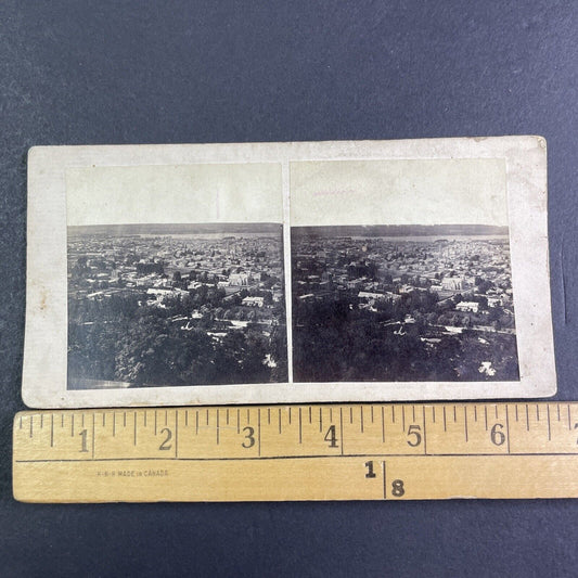 Hamilton Ontario From The Escarpment Stereoview City View Antique c1860s X4175