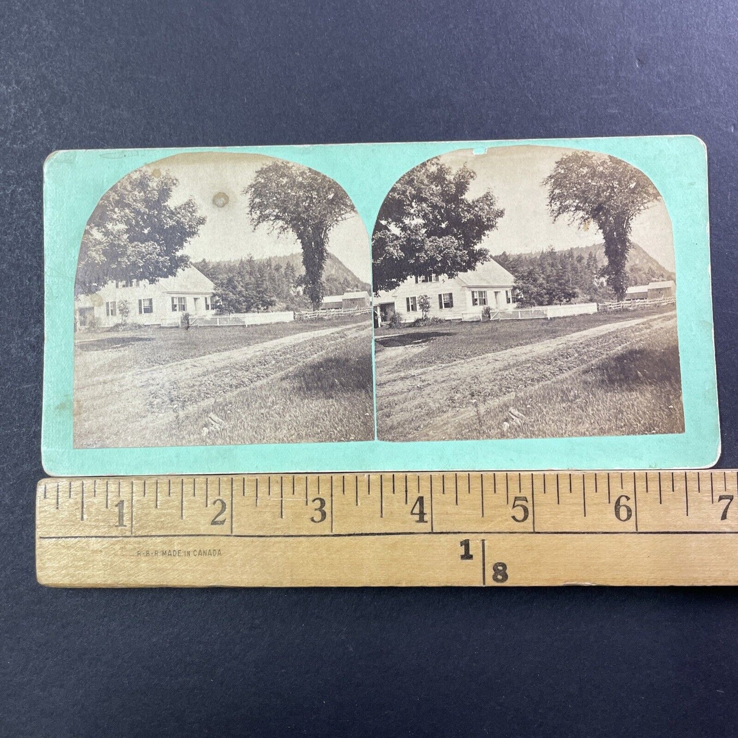 Farm House In Orford NH Stereoview Photo Card CB Cheney Antique c1875 X1223