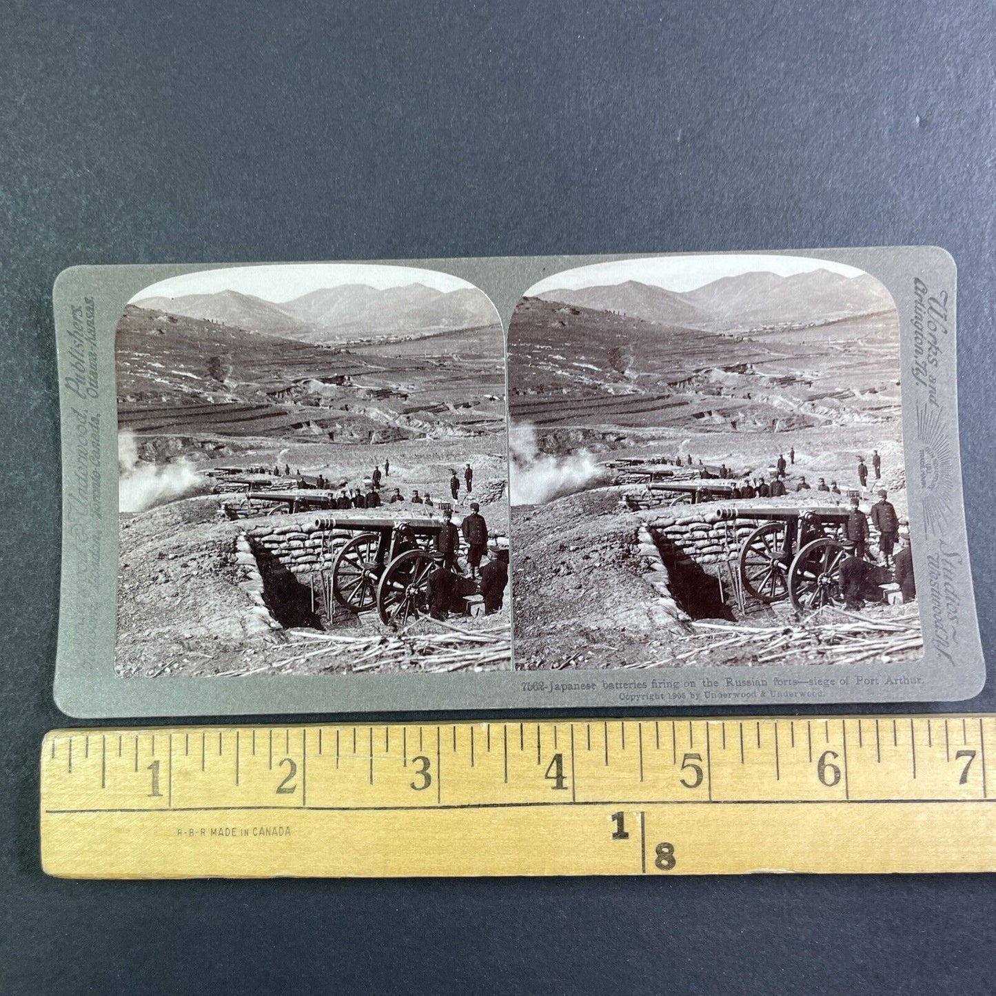 Japanese Artillery Canons Stereoview Russo-Sino War Antique c1905 X4195