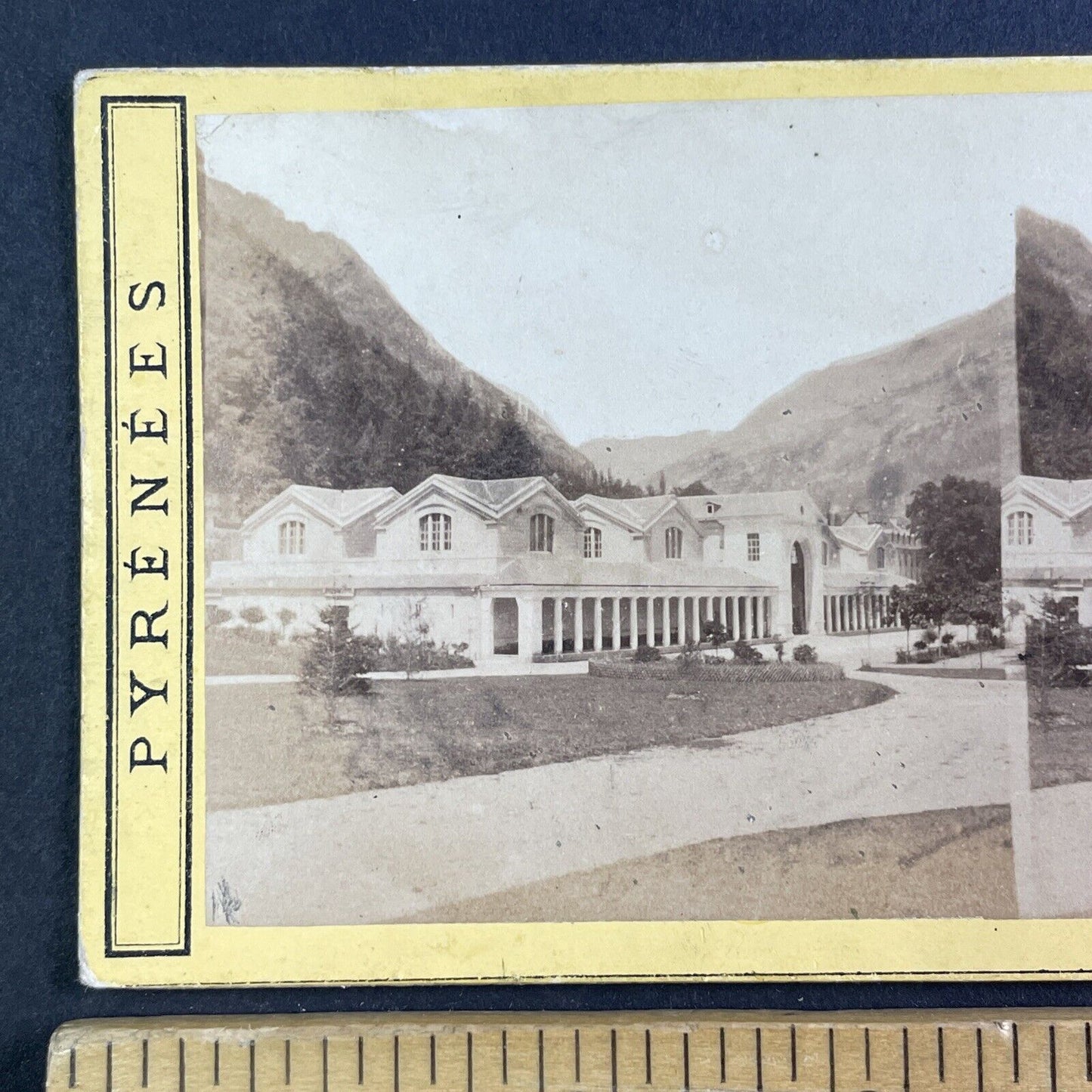 Thermes De Luchon Thermal Baths Spa Stereoview France Antique c1868 X3292