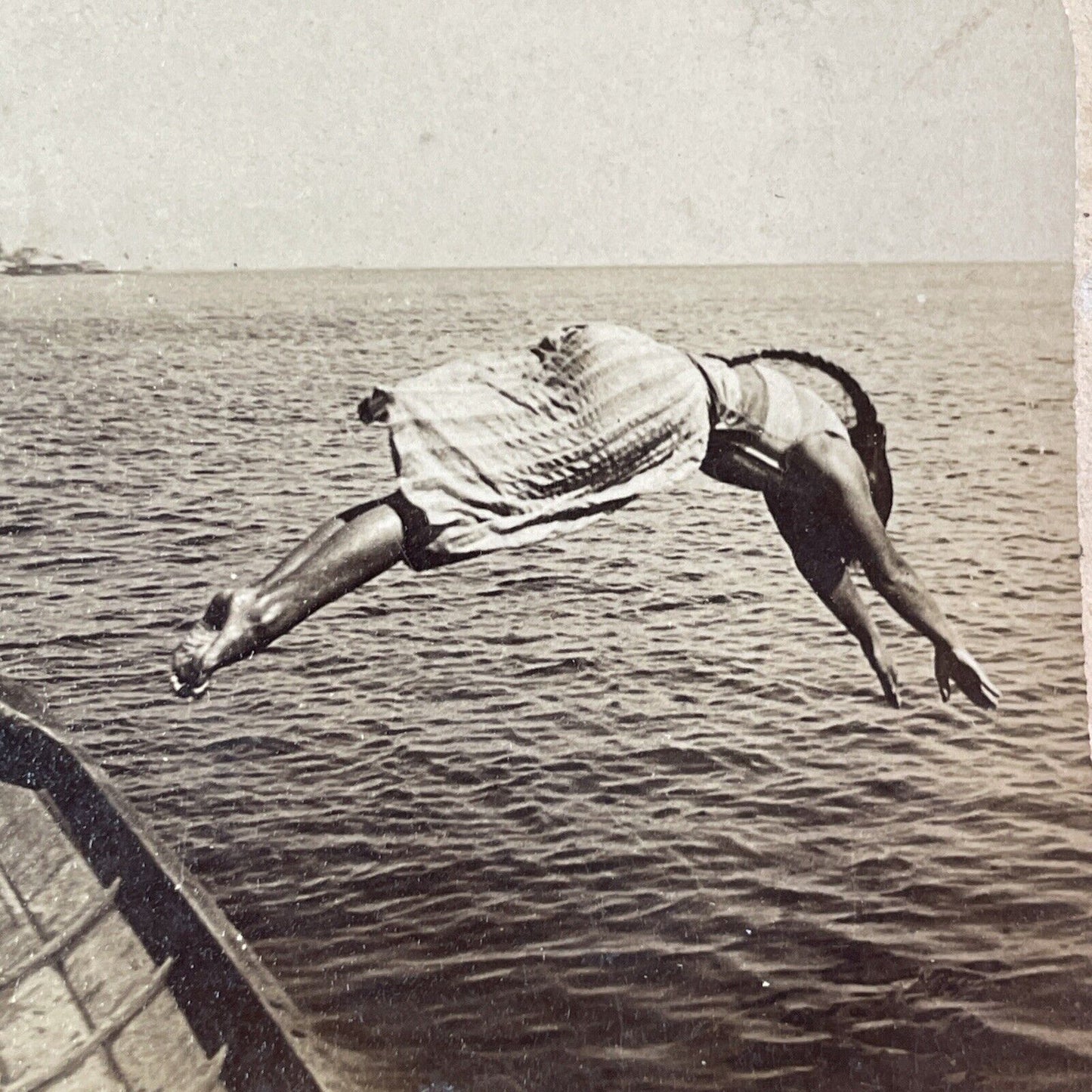 Maggie Ward Coney Island Diver Stereoview New York Antique c1889 Y1790