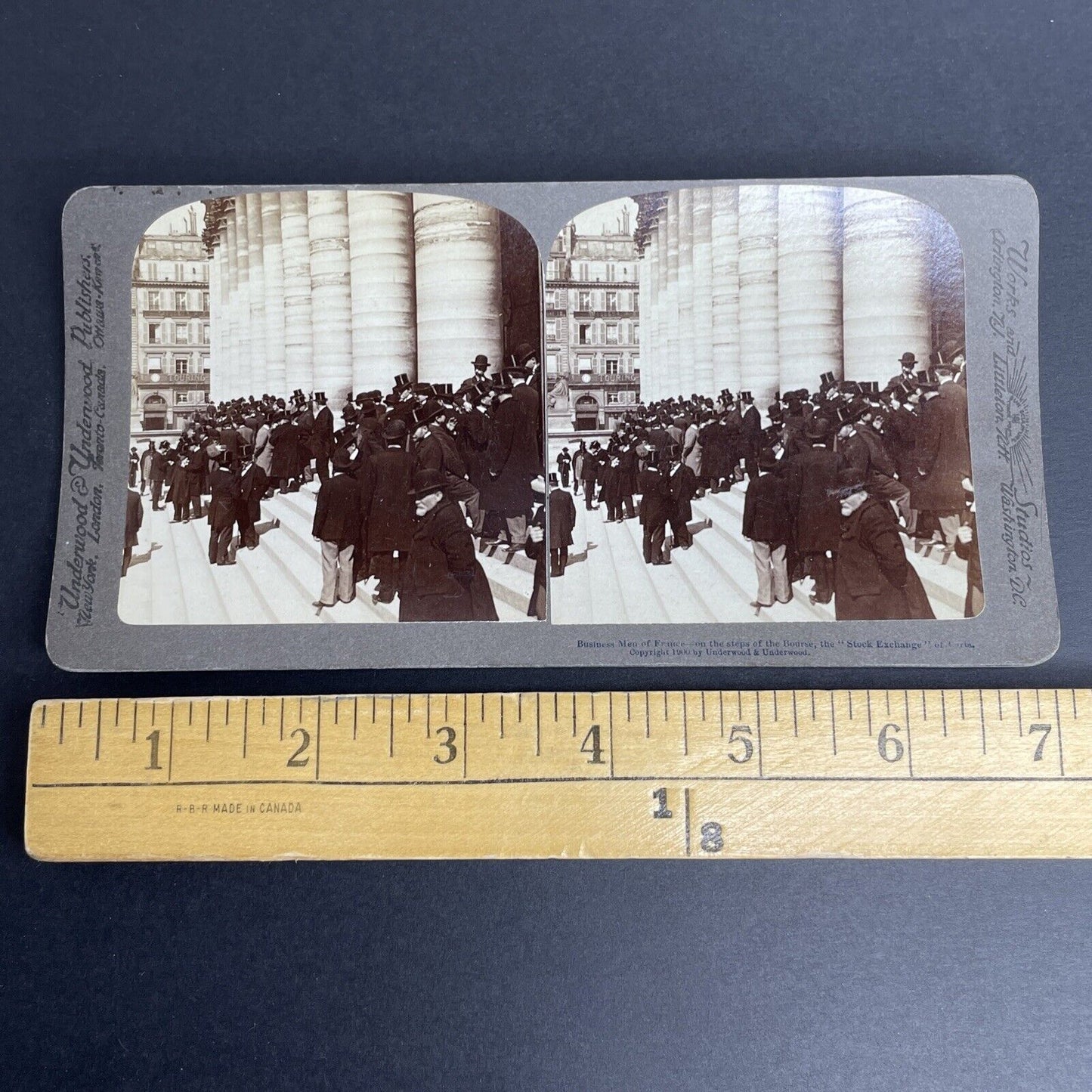 Antique 1900 The Paris Stock Exchange Stock Traders Stereoview Photo Card PC815