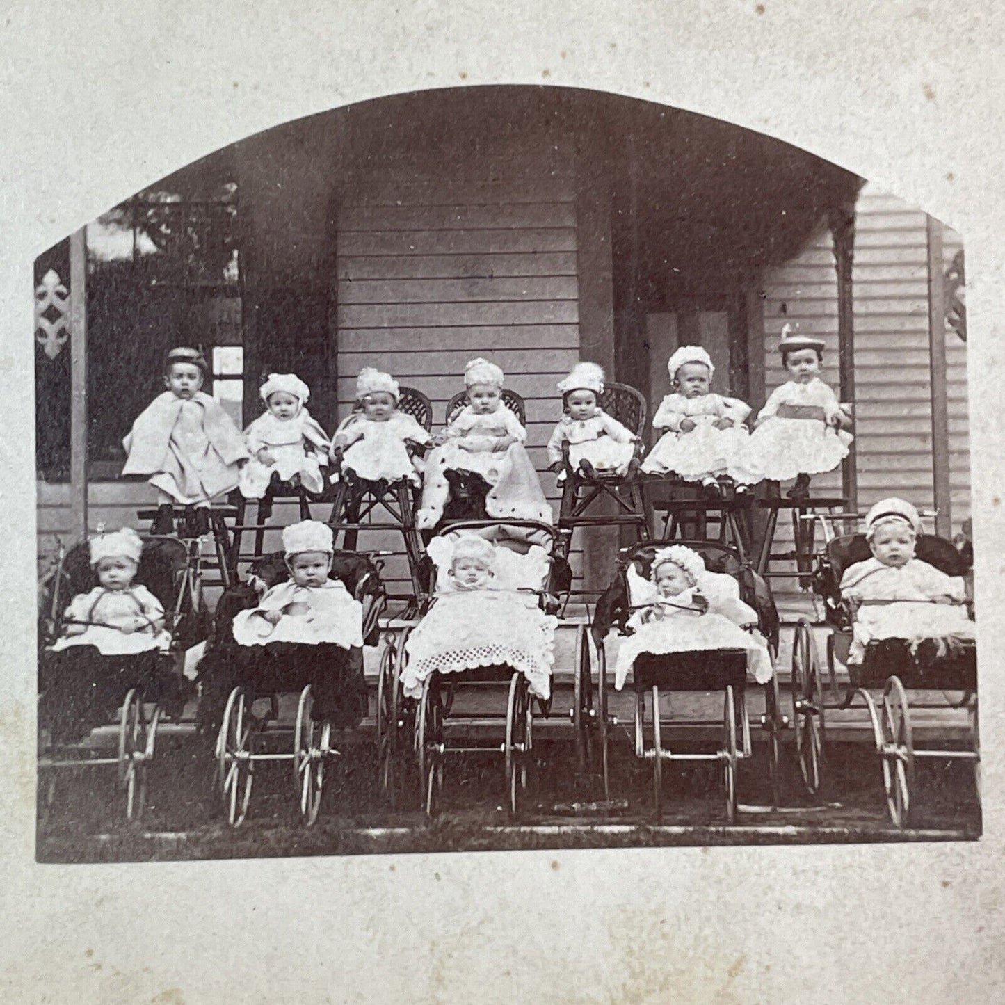 Physicist William Coolidge Babies of Hudson Massachusetts Stereoview c1874 Y1303