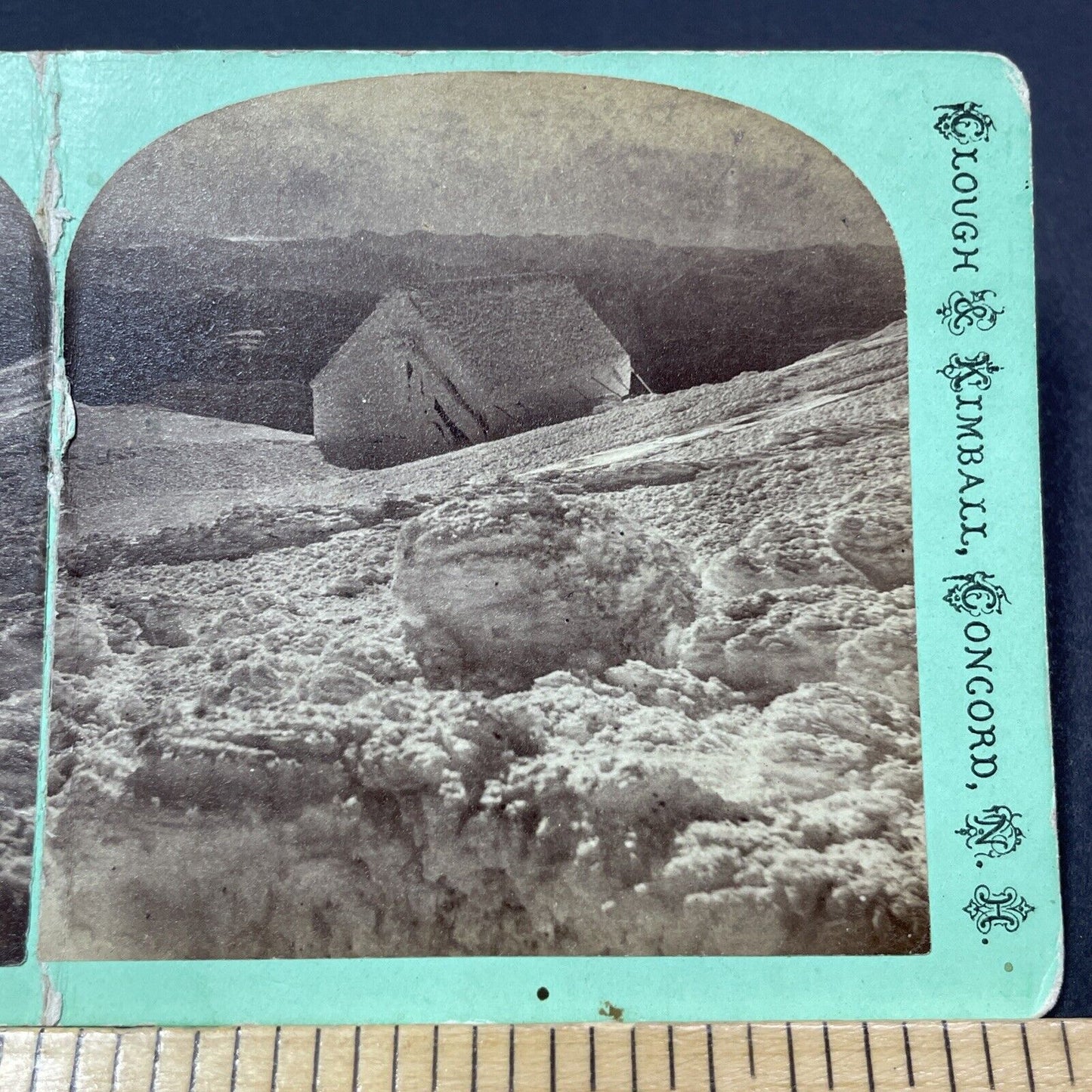 Antique 1871 Tip Top House Mt Washington Ice Storm Stereoview Photo Card V1880