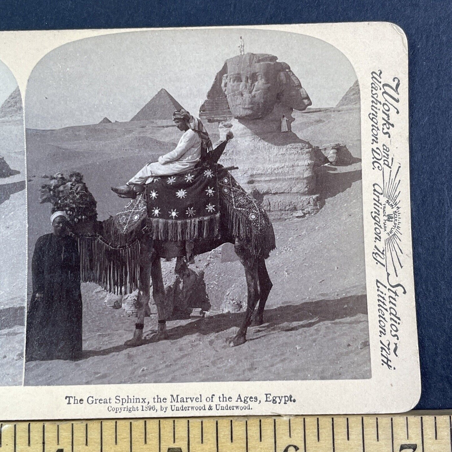 The Great Sphinx Unexcavated Stereoview Sand Covered Egypt Antique c1896 X3124