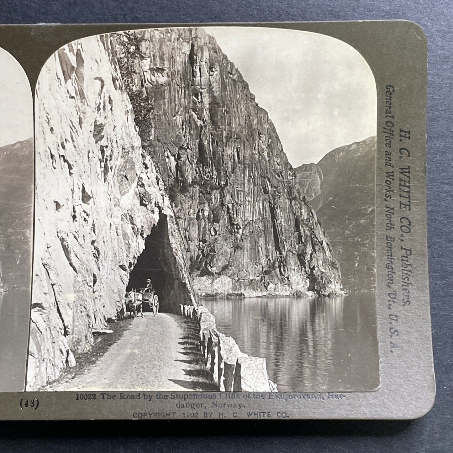 Antique 1902 Mountain Pass Eidfjord Norway Stereoview Photo Card P1456