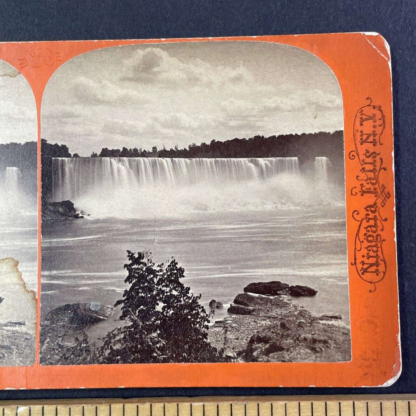 American Falls From Niagara Ontario Stereoview Charles Bierstadt c1870s Y1463