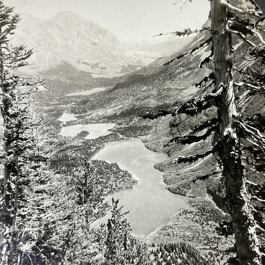 Antique 1910s Glacier National Park Montana Stereoview Photo Card V2652