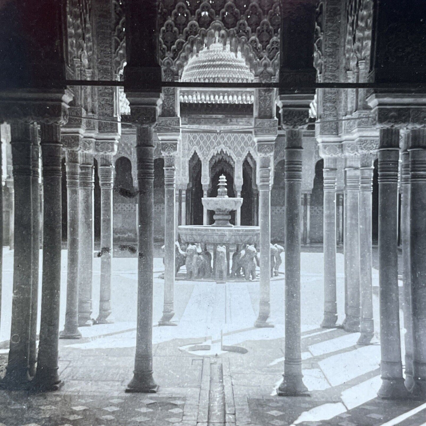 Antique 1910s Alhambra Palace Granada Spain Stereoview Photo Card V2860