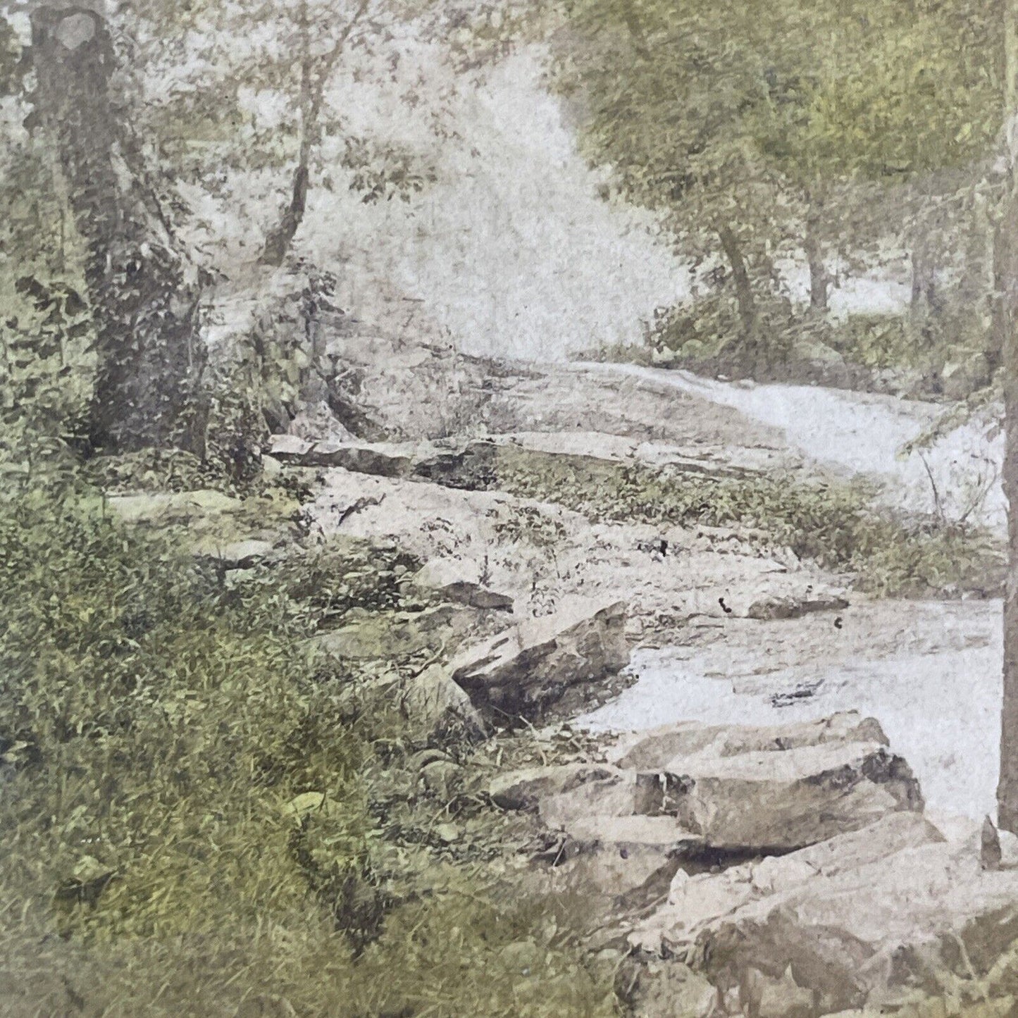 Indian Falls In Cold Spring New York Stereoview Union View Antique c1868 X1619
